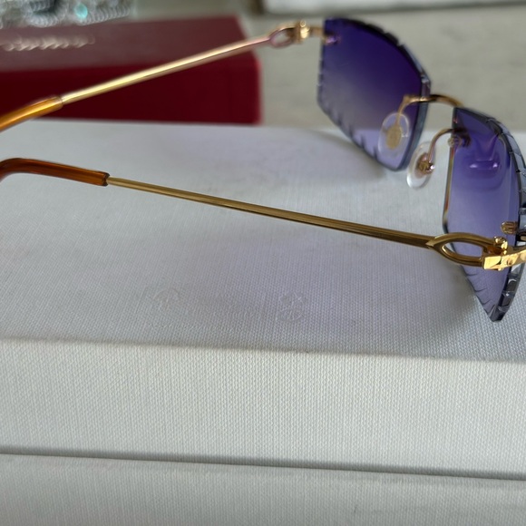 Cartier Purple Sunglasses with Gold Frame - Picture 1 of 3